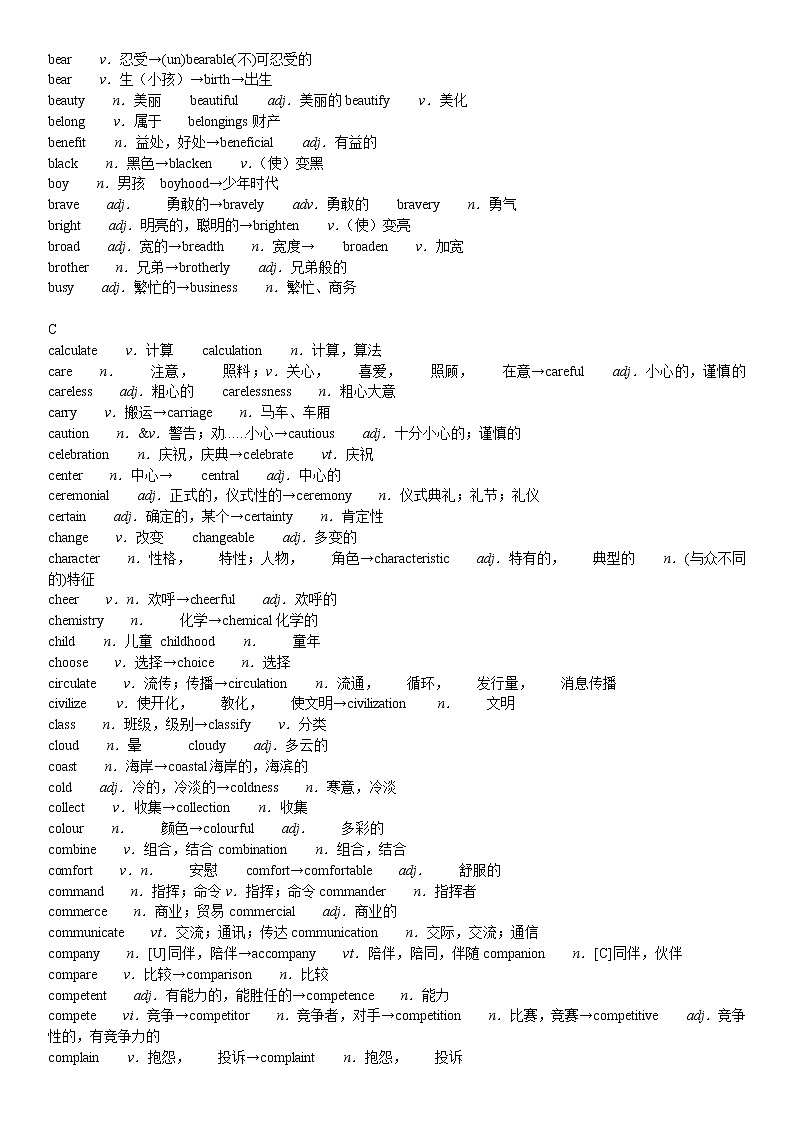 高中英语词形变化汇总学案第3页