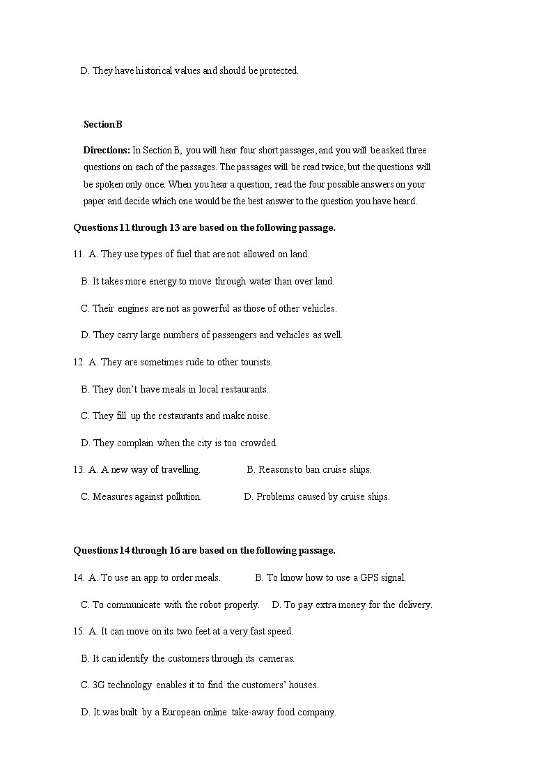 2020-2021学年格致中学高三下英语三模练习题03