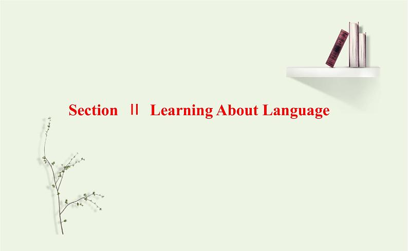 新人教版高中英语选择性必修第一册UNIT5WORKINGTHELANDSectionⅡLearningAboutLanguage课件第1页