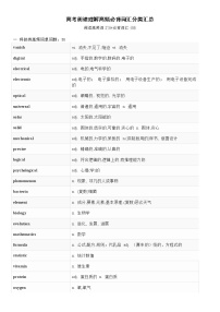 高考英语阅读理解高频必背词汇分类汇总学案