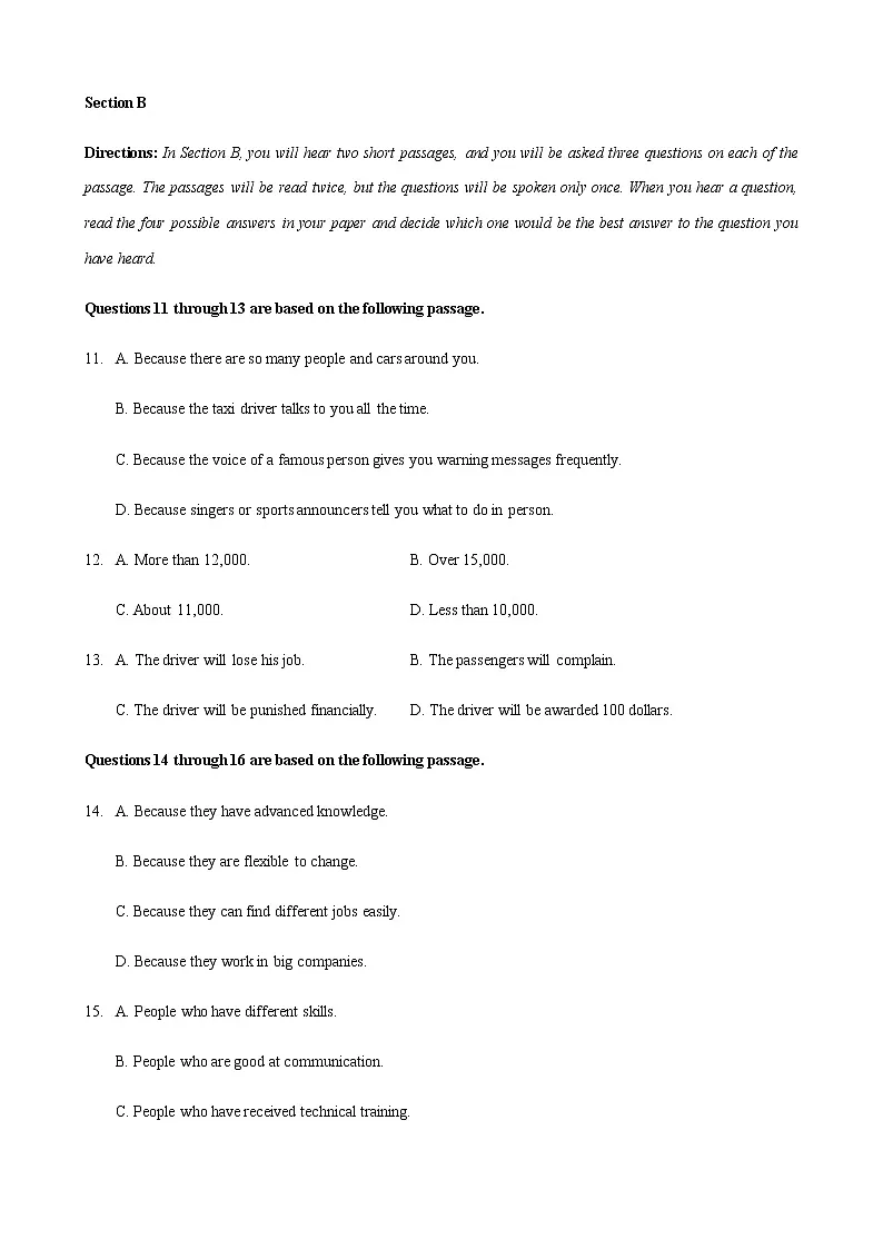 2021-2022学年上学期高二英语期中测试卷 02（上海专用）（原题版）第3页