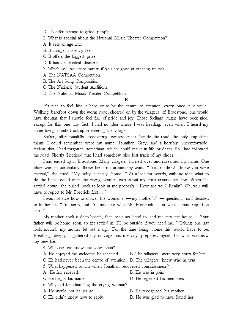 江苏省徐州市睢宁县2021-2022学年高二下学期第三次线上质量检测英语试卷第2页