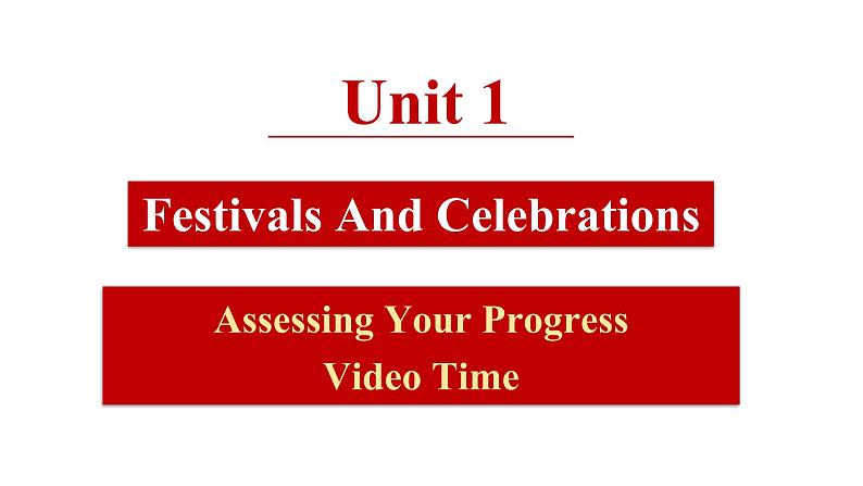 人教版 必修三Unit 1 Assessing Your Progress & VideoTime第1页