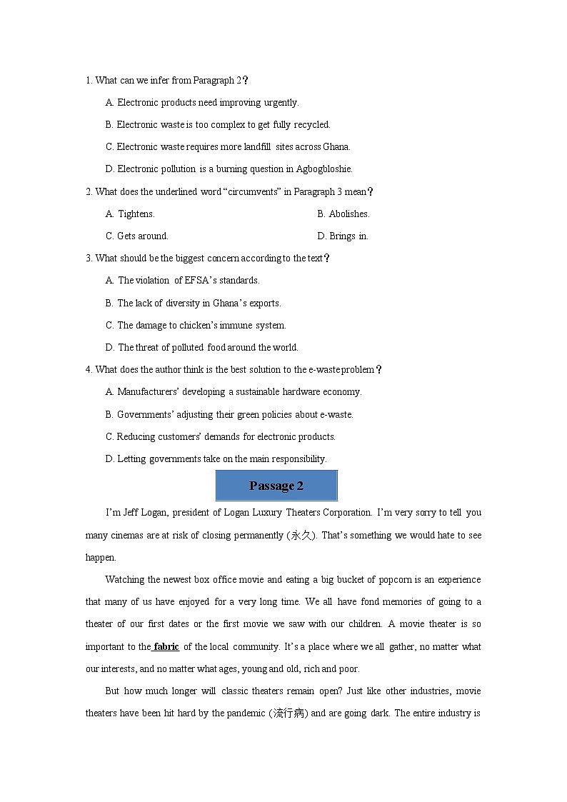 2022届高考英语阅读理解套餐加强练之说明文第2页