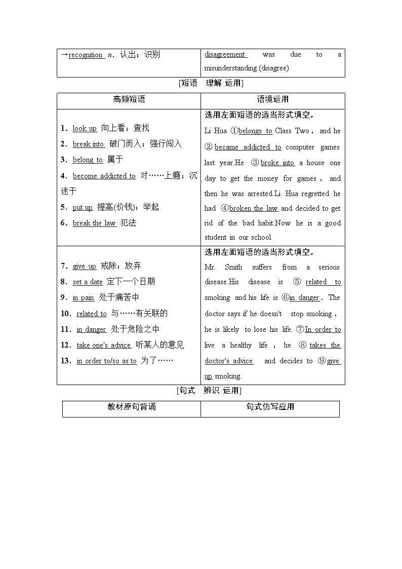 必修2 Module 2 No Drugs-2022高考英语一轮复习【名师导航】配套Word教参(外研版·老教材老高考) 学案03
