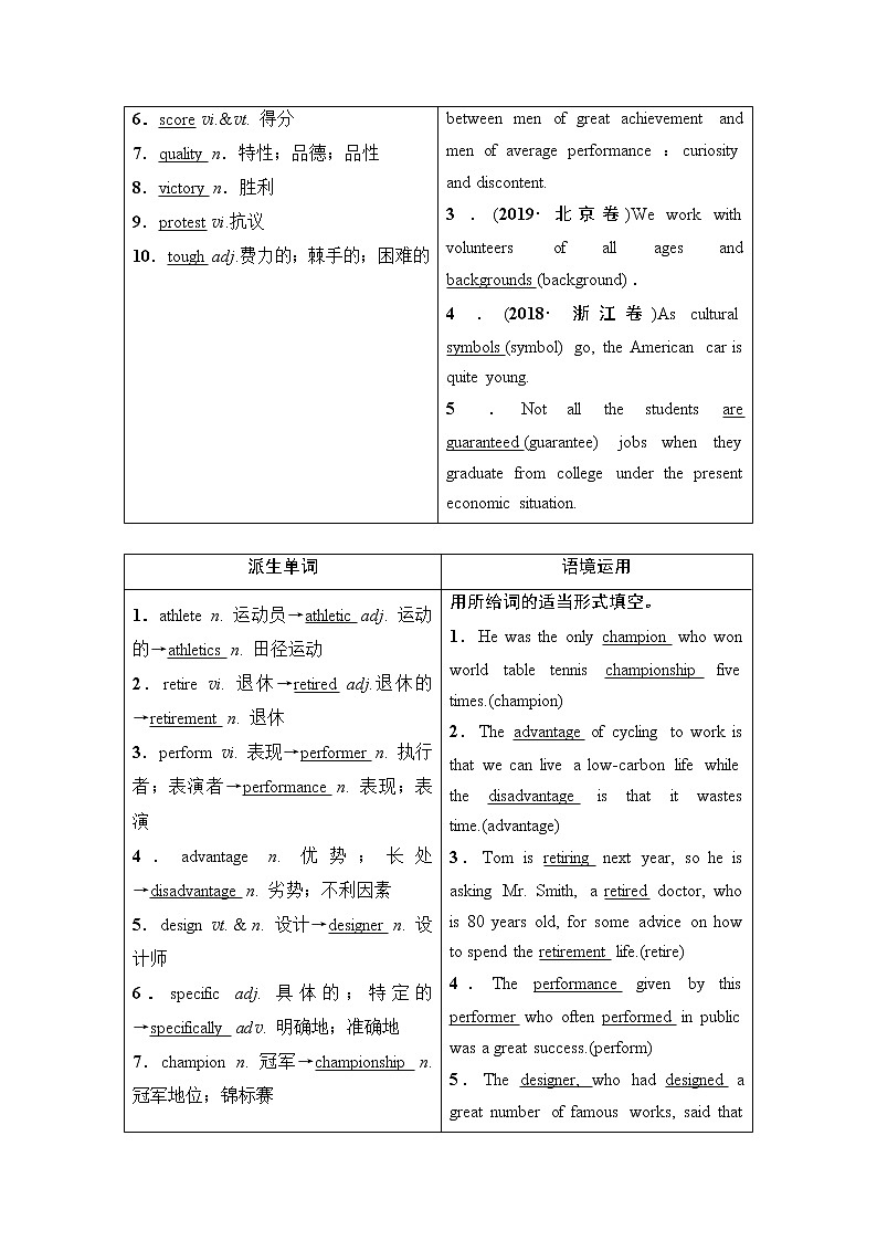 必修5 Module 5 The Great Sports Personality-2022高考英语一轮复习【名师导航】配套Word教参(外研版·老教材老高考)第2页