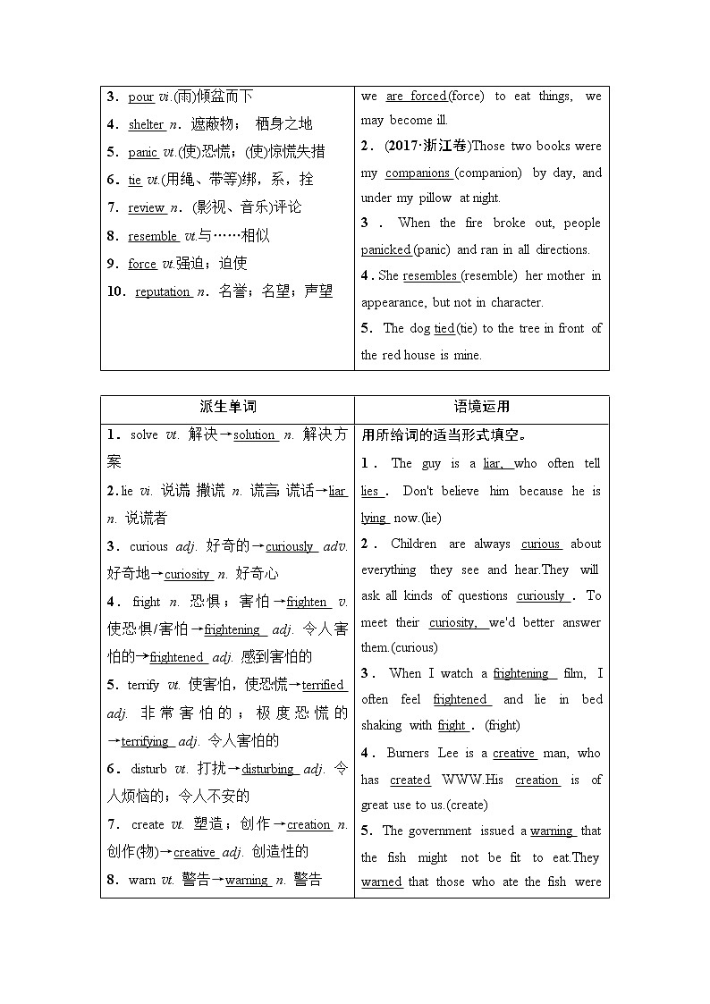 必修5 Module 3 Adventure in Literature and the Cinema-2022高考英语一轮复习【名师导航】配套Word教参(外研版·老教材老高考) 学案02