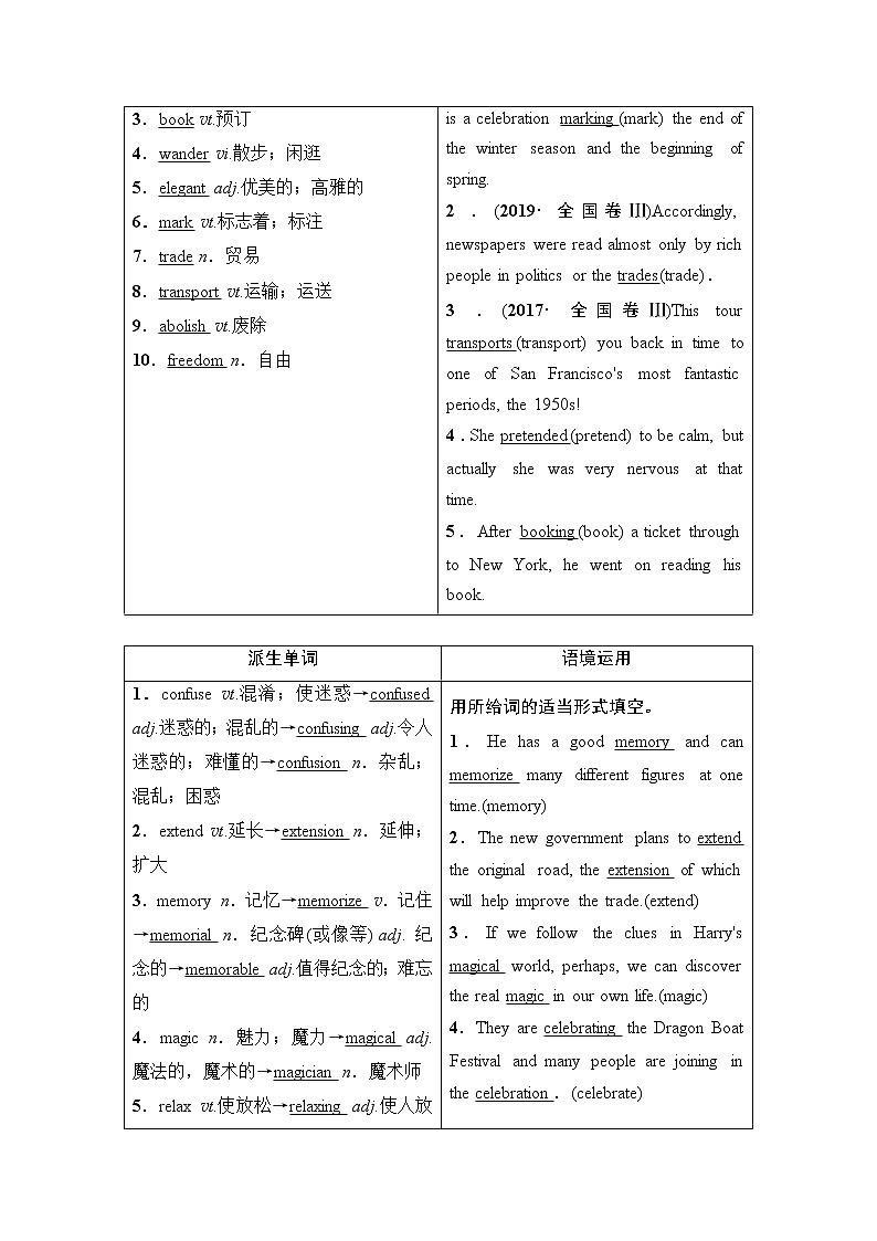 必修5 Module 4 Carnival-2022高考英语一轮复习【名师导航】配套Word教参(外研版·老教材老高考)第2页