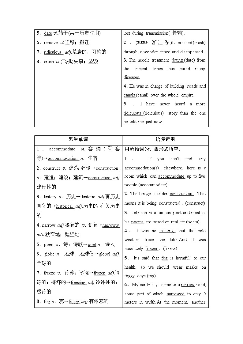 必修3 Module 6 Old and New-2022高考英语一轮复习【名师导航】配套Word教参(外研版·老教材老高考) 学案02