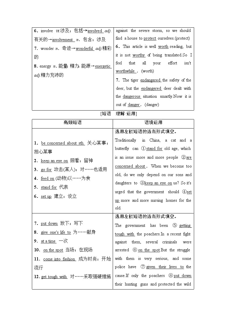 必修5 Module 6 Animals in Danger-2022高考英语一轮复习【名师导航】配套Word教参(外研版·老教材老高考) 学案03