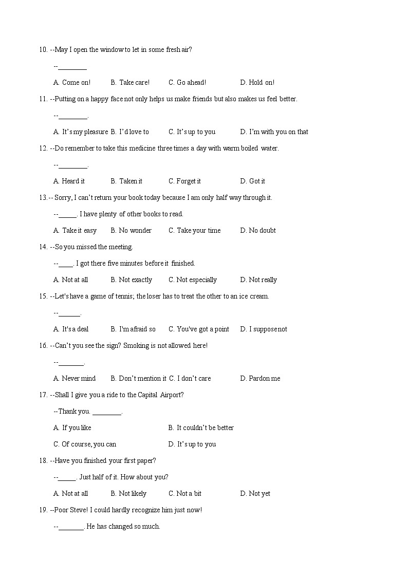 2022届大一轮复习语法系列-24交际用语三原则 高考情景交际高频考点  （解析版）第2页