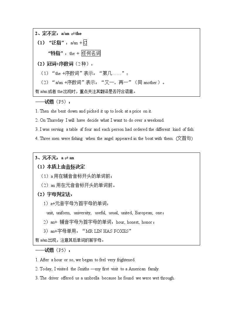 第4部分——冠词-2022届高考英语短文改错题型攻克第2页