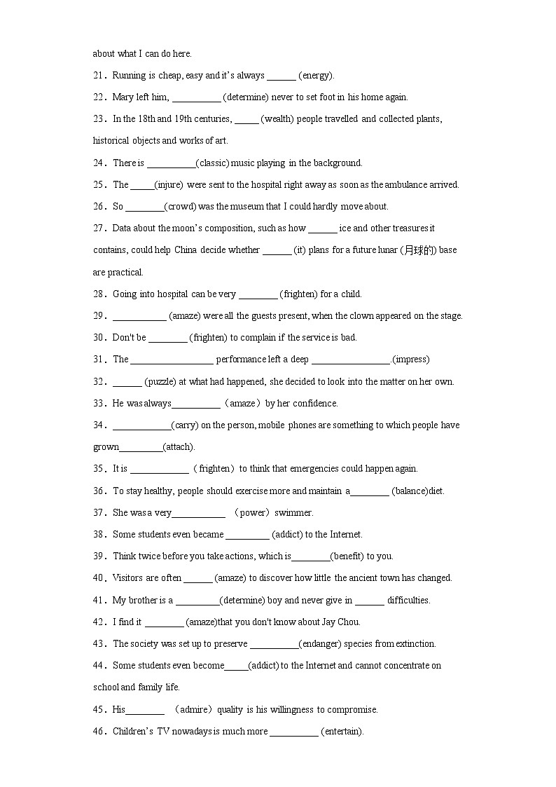 专题07 语法填空之形容词专项-2022年高三英语一轮复习之语法填空第2页