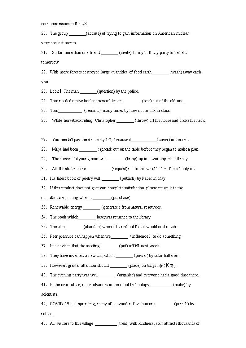专题13 语法填空之被动语态专项-2022年高三英语一轮复习之语法填空第2页