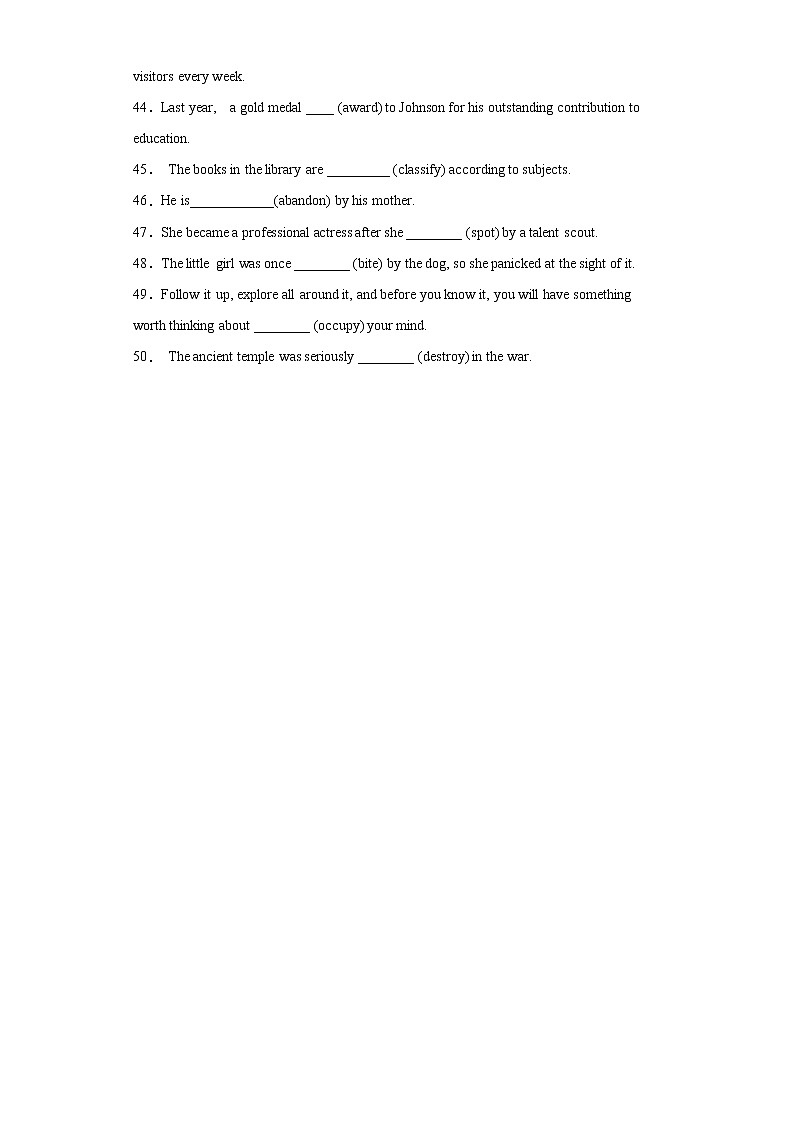 专题13 语法填空之被动语态专项-2022年高三英语一轮复习之语法填空第3页