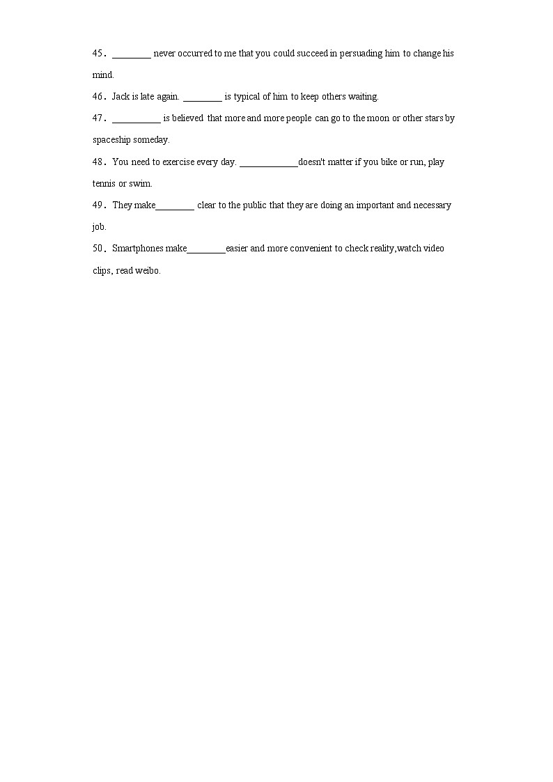 专题23 语法填空之it的特殊用法专项-2022年高三英语一轮复习之语法填空第3页