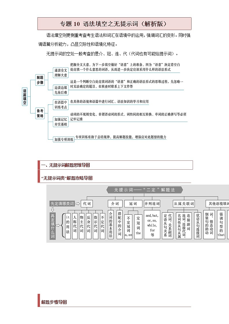 专题10 语法填空之无提示词（解析版）第1页