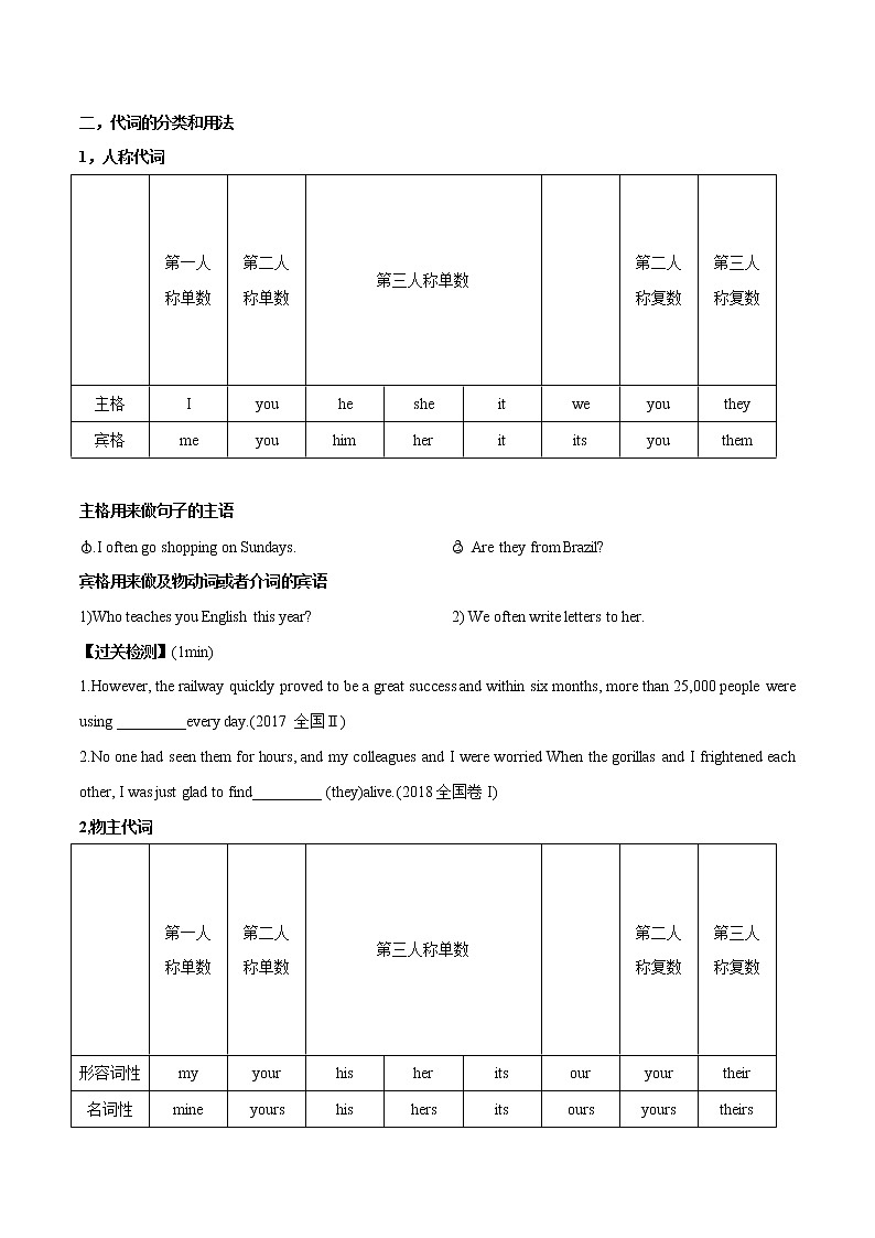 专题 03 代词专题-备战2022年艺术类高考英语语法冲刺宝典第3页