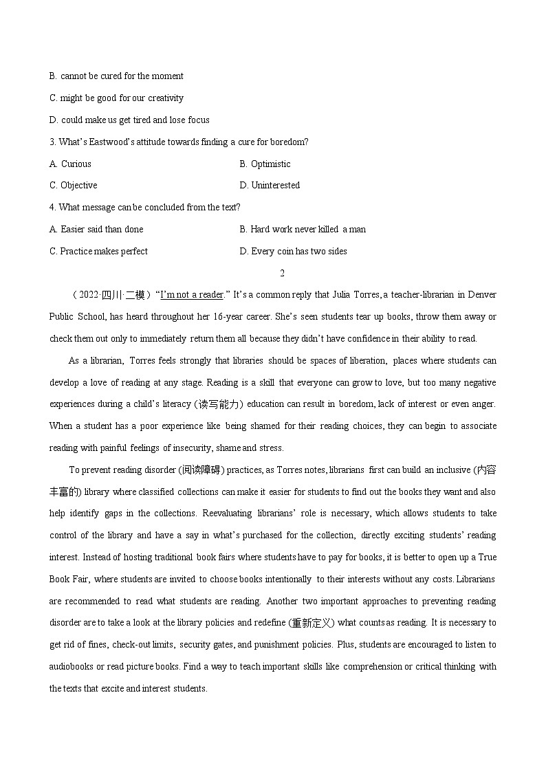 跟踪练04 阅读理解说明文30篇1(原卷版)-冲刺2022年高考英语之名校阅读理解试题跟踪练(通用版)第2页