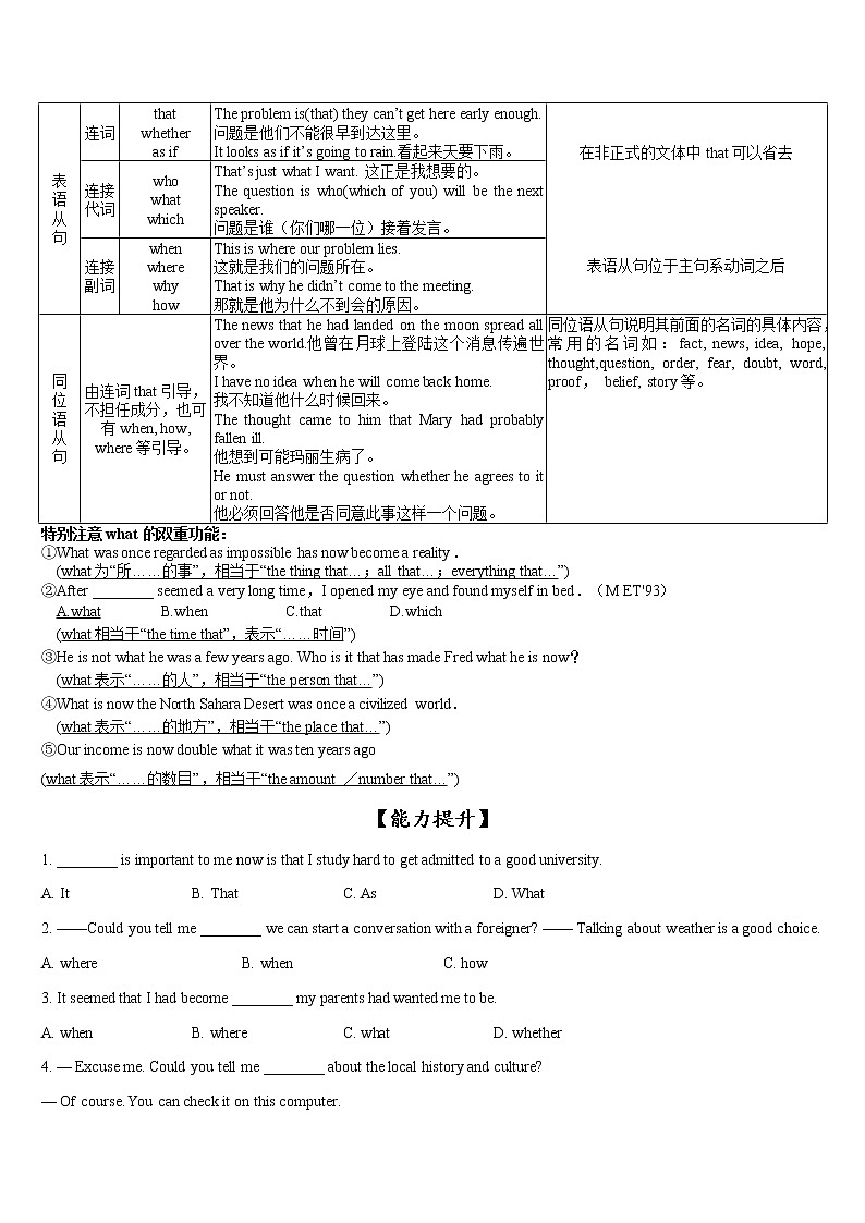 10 名词性从句(解析版)-备战2022年高考英语语法框架记忆+提升专练(全国通用)第2页