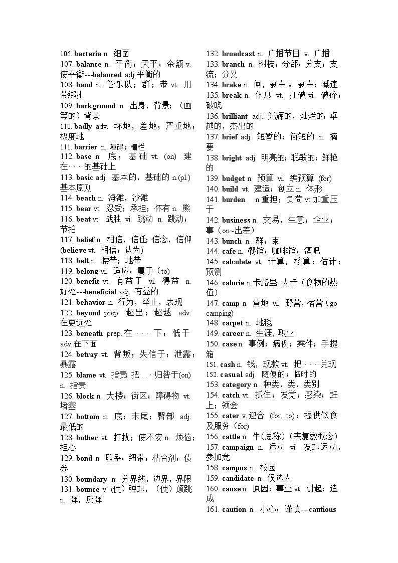 2022届高考英语考前30天冲刺好资料+1.+1000个阅读理解高频词查漏补缺第3页