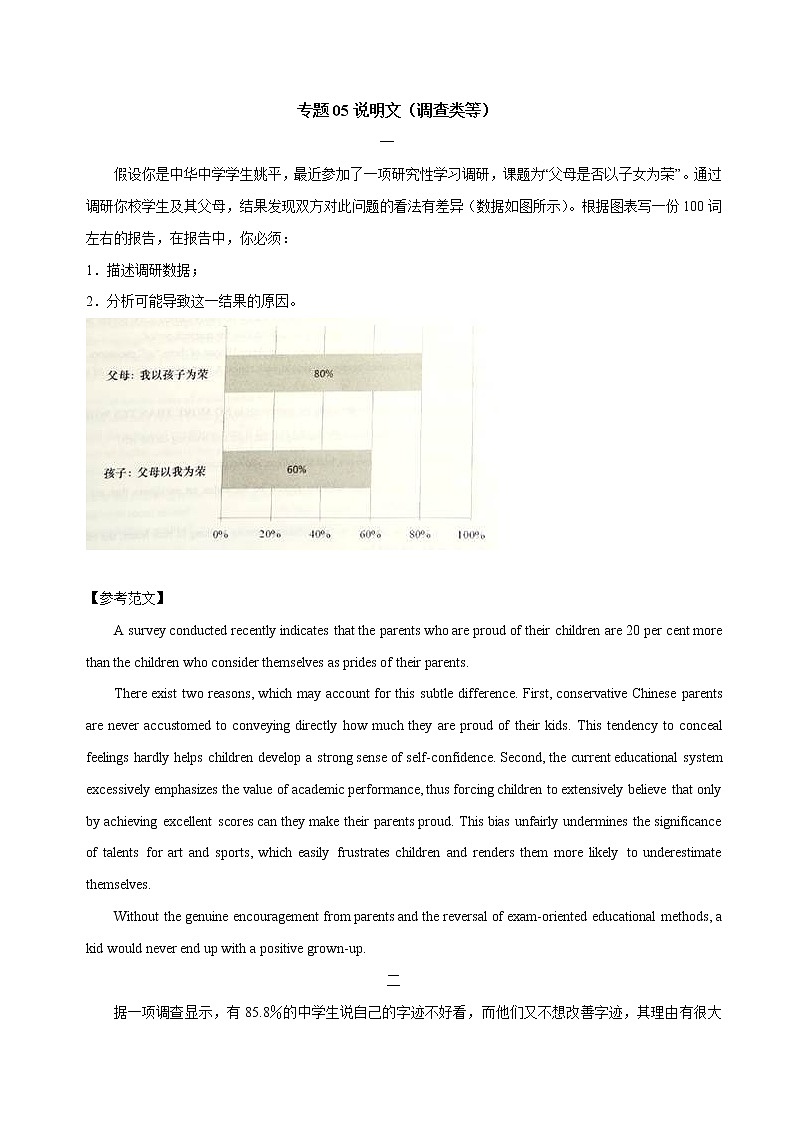 专题05 说明文（调查类等）-2022届高考英语满分作文必练必背01