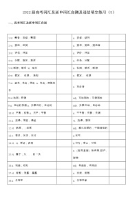 2022届高考词汇及延伸词汇自测及语法填空练习（5）