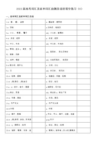 2022届高考词汇及延伸词汇自测及语法填空练习（6）