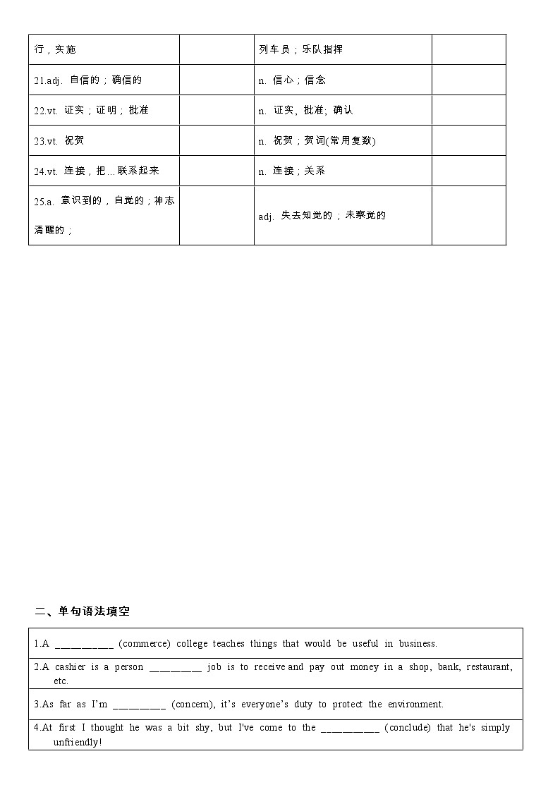 2022届高考词汇及延伸词汇自测及语法填空练习（6）第2页