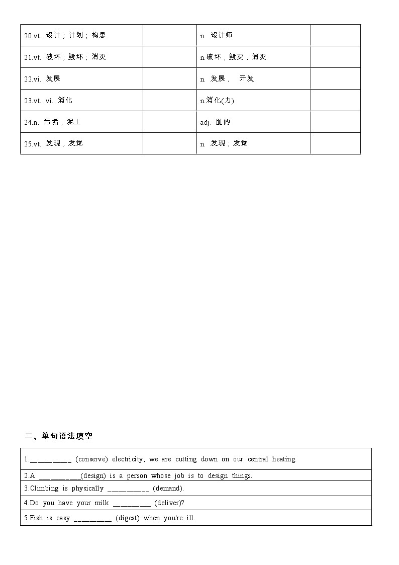 2022届高考词汇及延伸词汇自测及语法填空练习（7）第2页