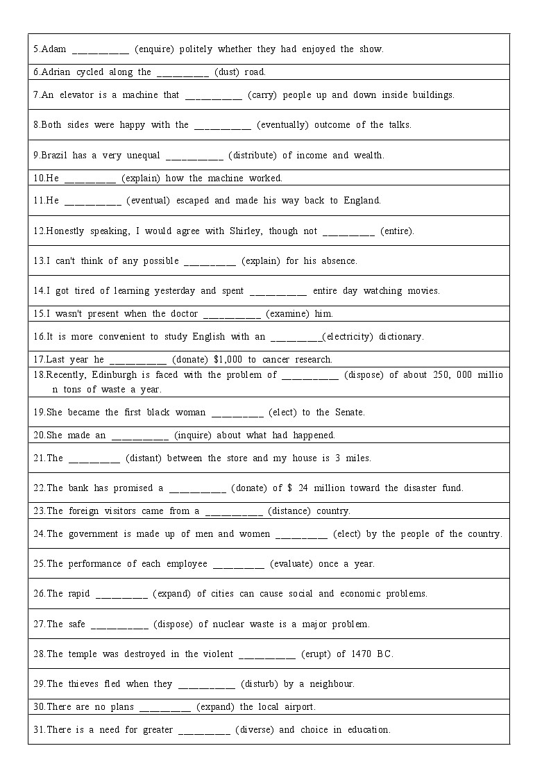 2022届高考词汇及延伸词汇自测及语法填空练习（8）第3页