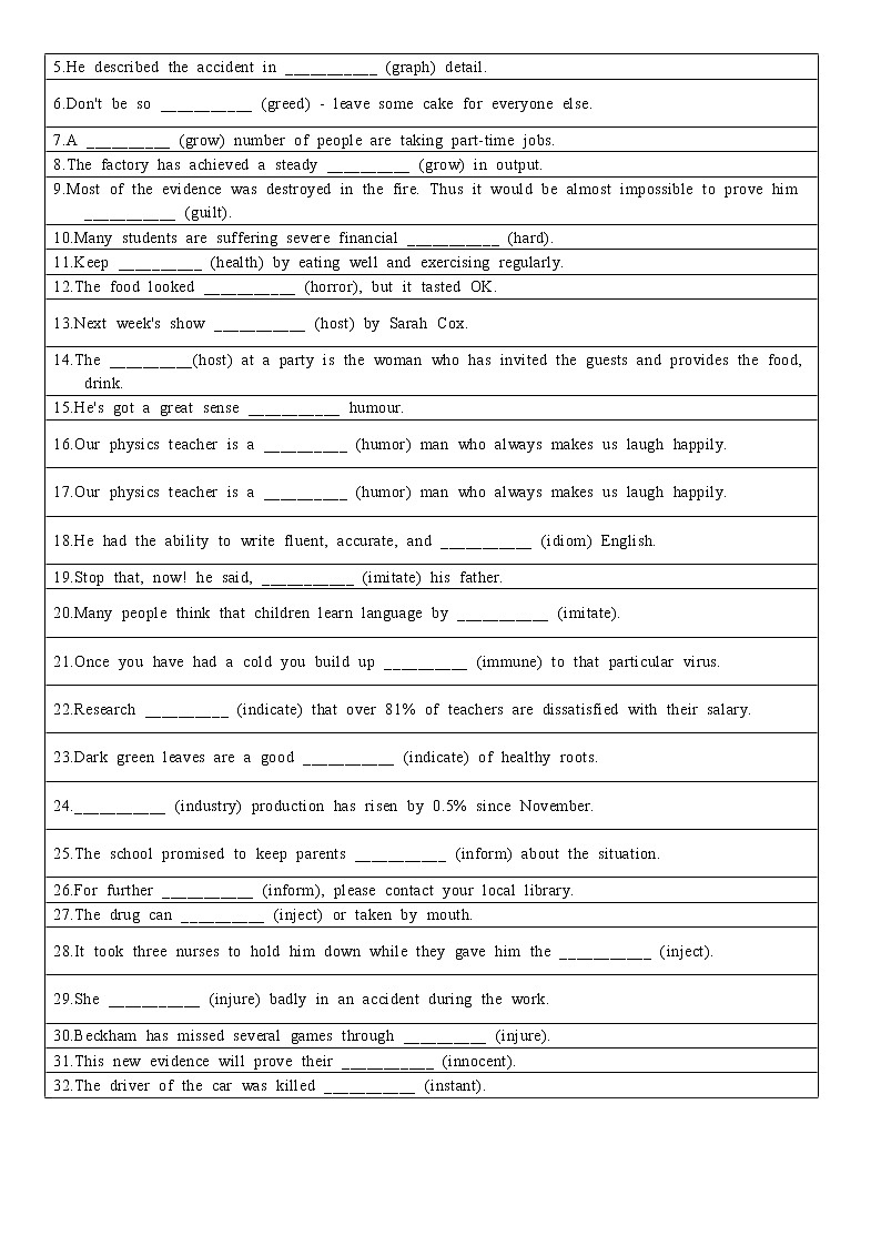 2022届高考词汇及延伸词汇自测及语法填空练习（10）第3页