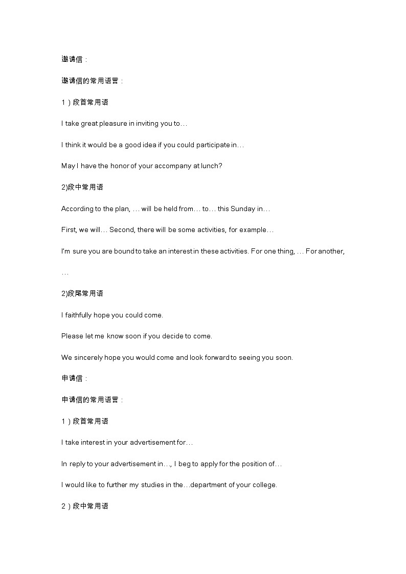 满分积累02 高中英语12类应用文万能句型汇总-备战2022年高考英语满分作文万能模板第2页