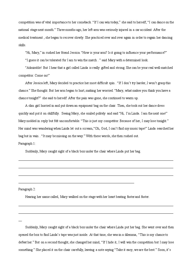 专题10（书面表达读后续写） 期终专辑解析版 2022届高三英语百所名校好题分类快递（1月）第3页