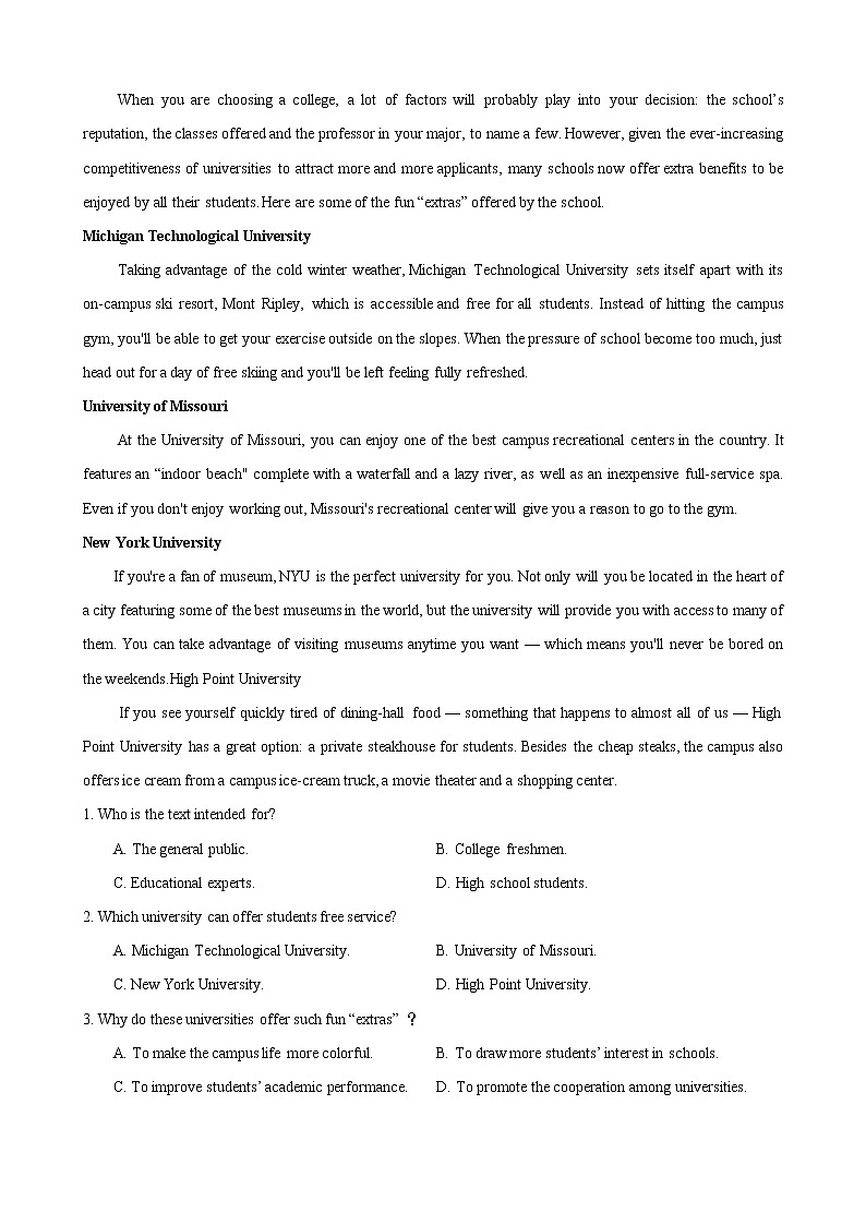 专题01（阅读理解之应用文） 第04期 2022届高三英语百所名校好题分类快递（原卷版）第2页