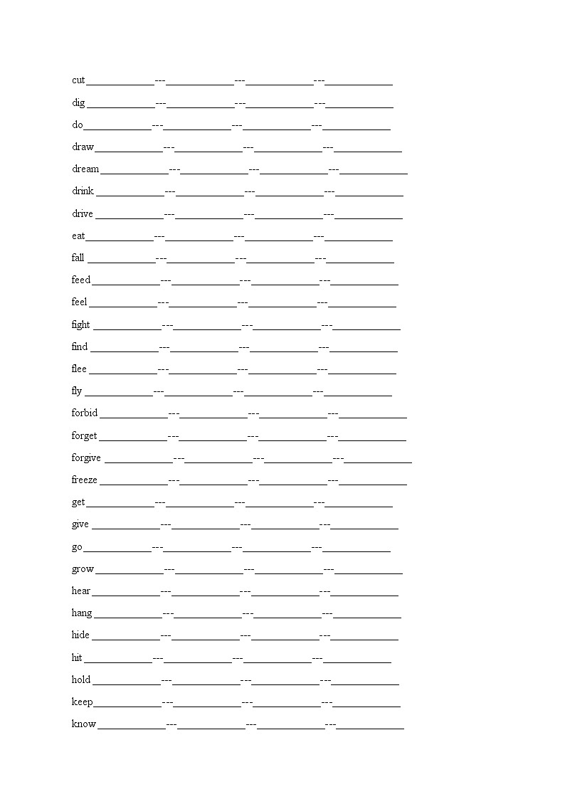 2022届高考英语满分冲刺 2. 最常考易错的规则动词和不规则动词自查自测第3页