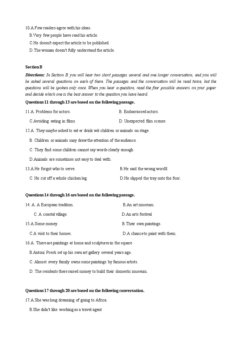 2022年1月上海市春季高考英语仿真模拟试卷（04）（含考试版+全解全析+参考答案+听力）02