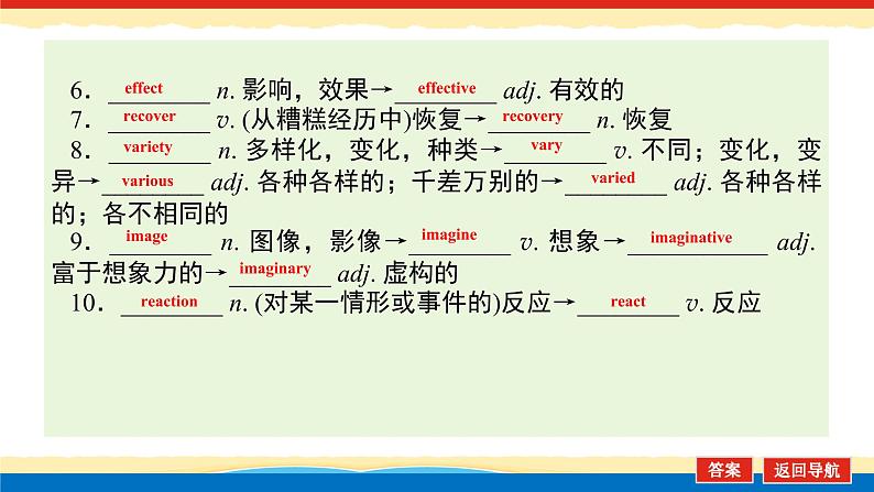 必修1 Unit 5Into the wild【复习课件】-2022年高考一轮英语单元复习(外研版201 9)07