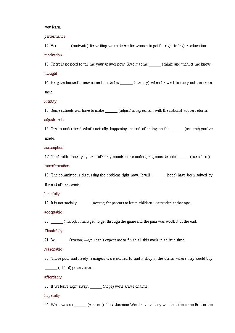 3.1  动词（1） （70题）  -2022年高考英语语法填空考点分解练第2页