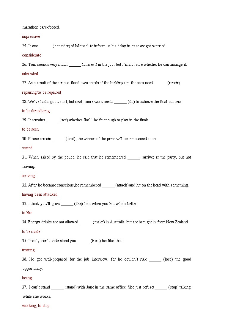 3.1  动词（1） （70题）  -2022年高考英语语法填空考点分解练第3页