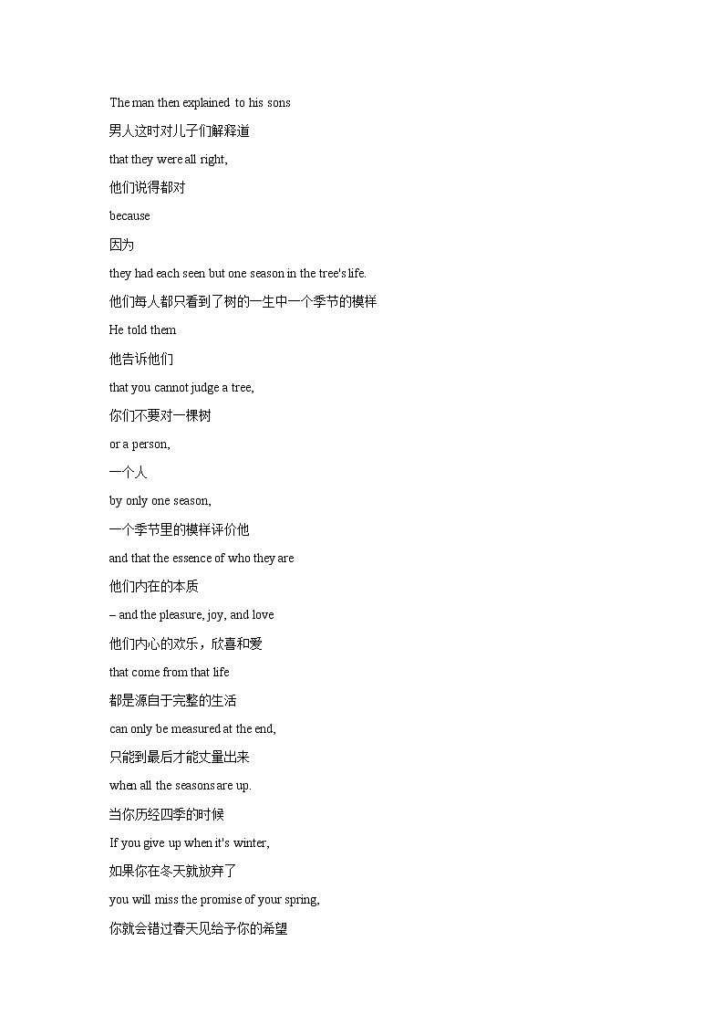 英语晨读美文2 2022届高三英语作文写作素材03