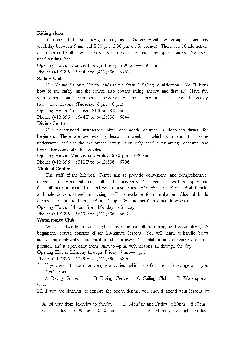 2021遂宁二中校高一下学期期中考试英语试题含答案03