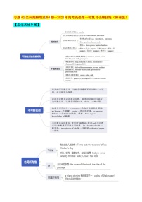 专题01 名词高频用法50题 (思维导图+高考真题+模拟题)--2022年高考英语第二轮复习小题训练