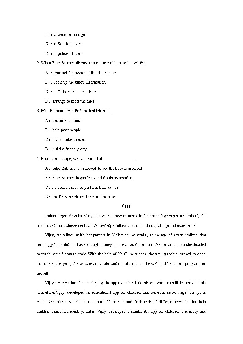专题08 备战2022高考英语阅读理解文体专项训练之人物类记叙文02