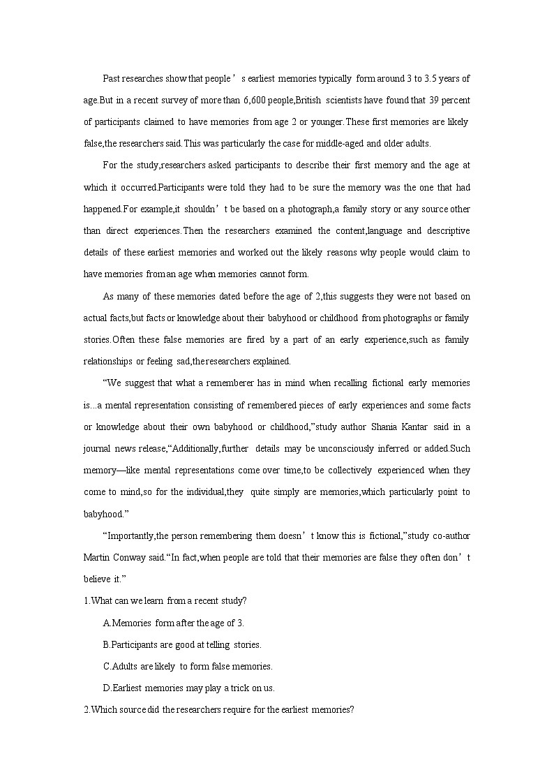 专题11 备战2022高考英语阅读理解文体专项训练之研究类说明文03