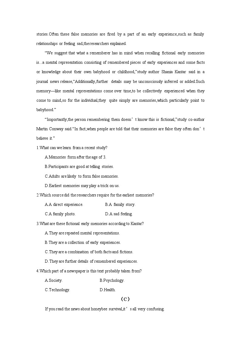 专题11 备战2022高考英语阅读理解文体专项训练之研究类说明文03