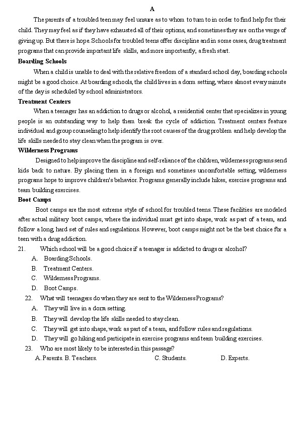 2021-2022学年四川省成都市蓉城高中联盟高一下学期期中考试英语试题含答案第3页