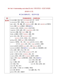 M6 Unit 3 Understanding each other(讲)(学案和教案)-2022年高考英语一轮复习讲练测(新高考•江苏)