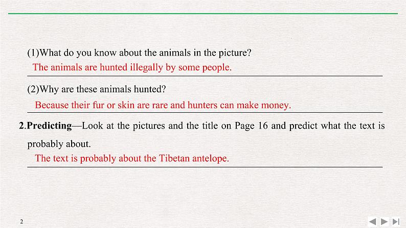 人教版高中英语必修第二册同步学案(课件+讲义)Unit 2 WILDLIFE PROTECTION (共9份打包)02