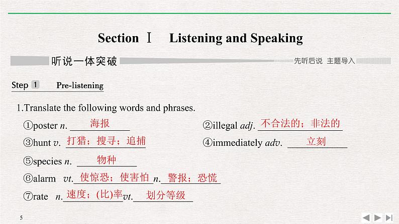 人教版高中英语必修第二册同步学案(课件+讲义)Unit 2 WILDLIFE PROTECTION (共9份打包)05